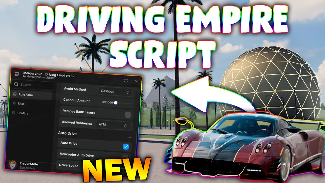 *NEW* Driving Empire Script (PASTEBIN 2026) (AUTO ROB , AUTO JOB FARM , TELEPORT , STICK/FOLLOW )