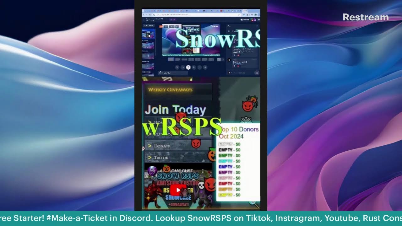 Live on Tiktok - SnowRSPS - Best New Custom RSPS 2024