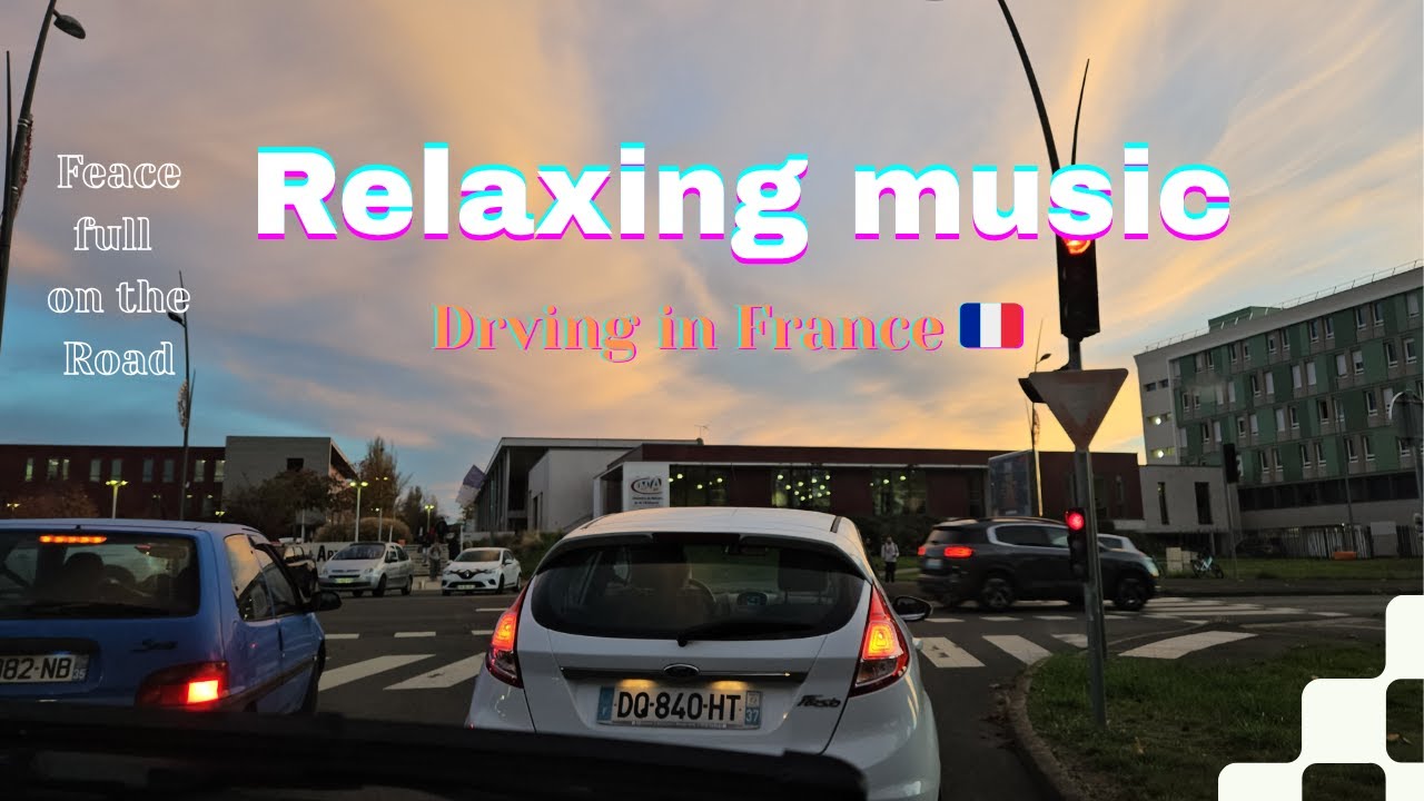 Relaxation on the Road in France with driving and  a new styles music song, video 8k nature 🌿✅