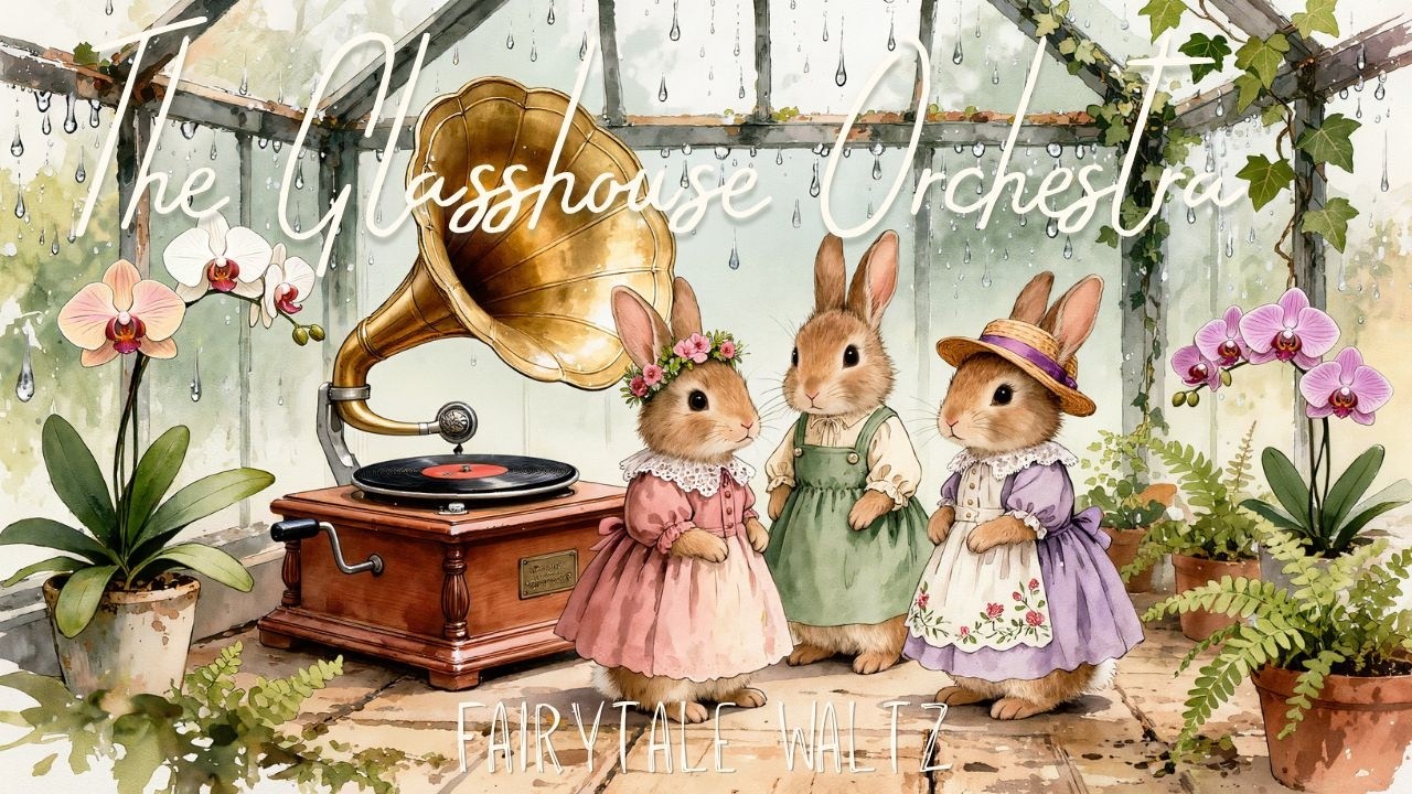 Rainy Day in a Victorian Glasshouse 🌿 Fairytale Waltz with Storybook Animals | Orchestral Ambience