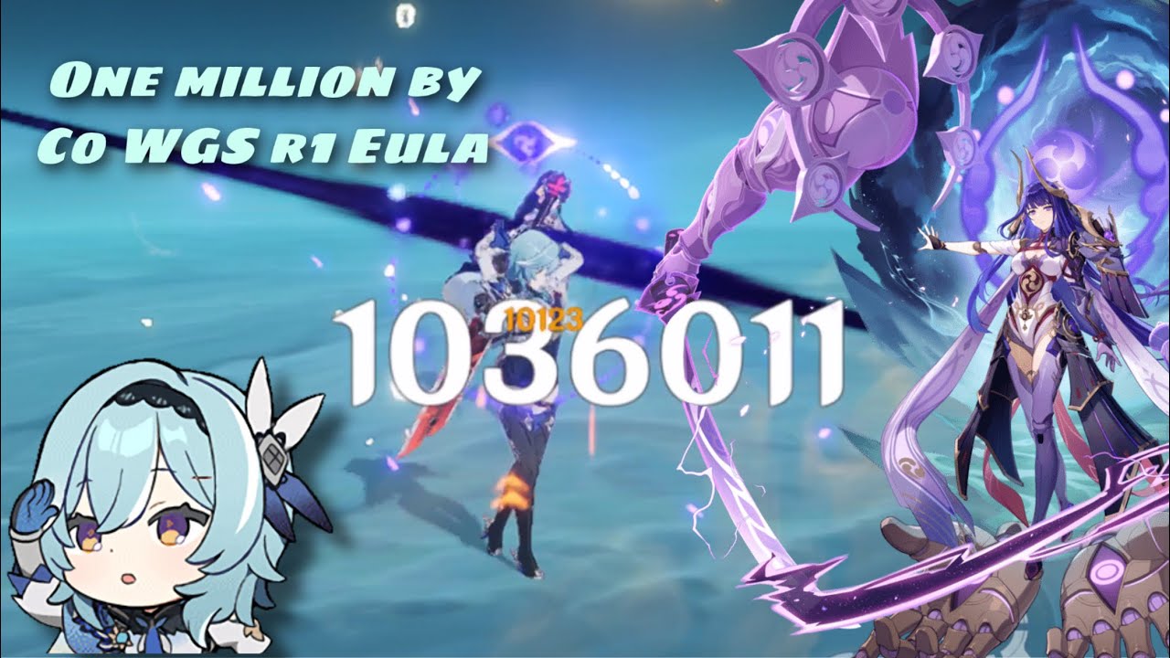 C0 Eula 1 million Damage to Raiden | Wolf’s Gravestone r1 |(vs high crit rate build)