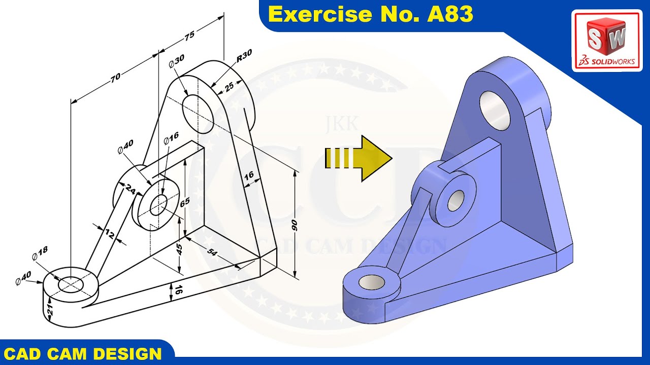 SolidWorks Tutorial for beginners Exercise A83
