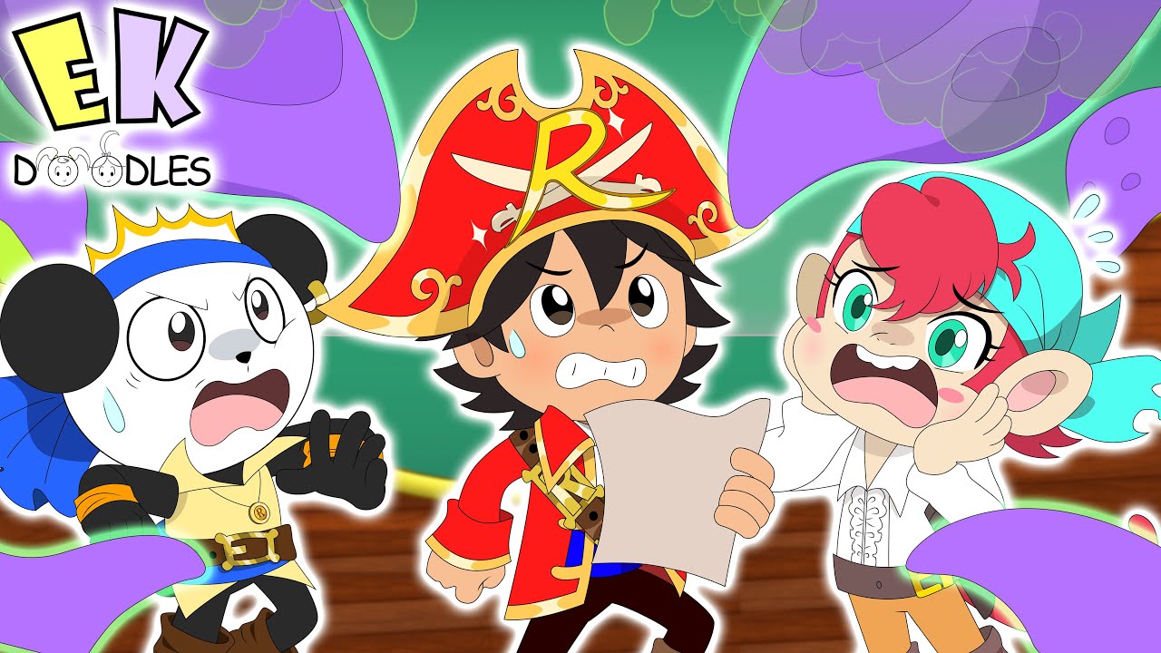 Pirate Ryan battles and hunts for treasure! | Cartoon animation for kids