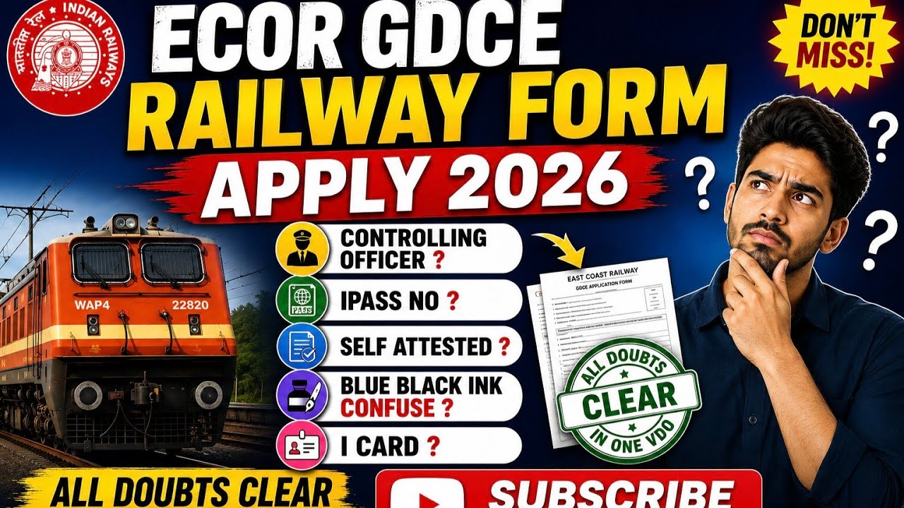 ECoR GDCE 2026 Notification OUT I OnlineForm Step by Step | 1421 Vacancies I GoodsGuard, JE, ALP 