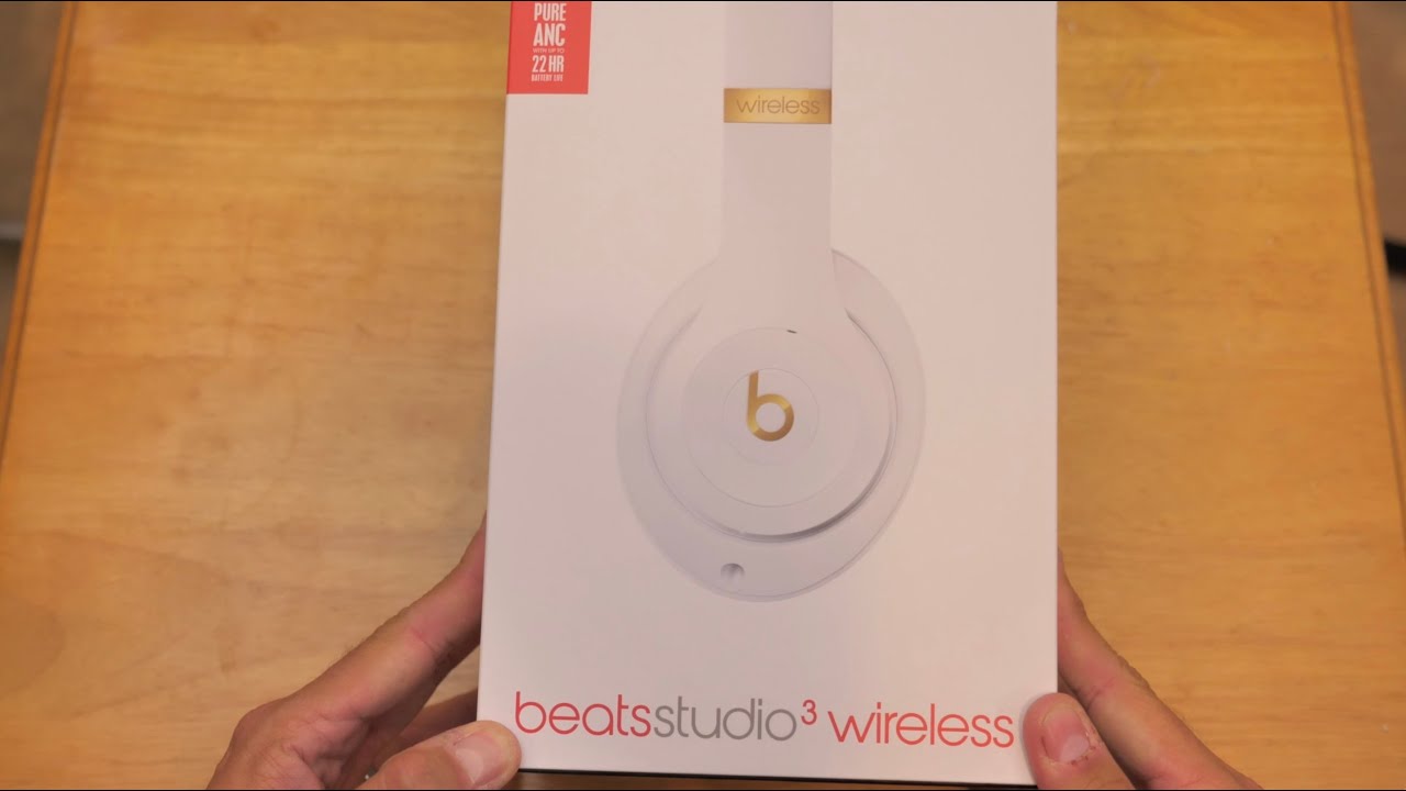 Beats Studio 3 Wireless Headphones UNBOXING - Active Noise Canceling - White and Gold Version