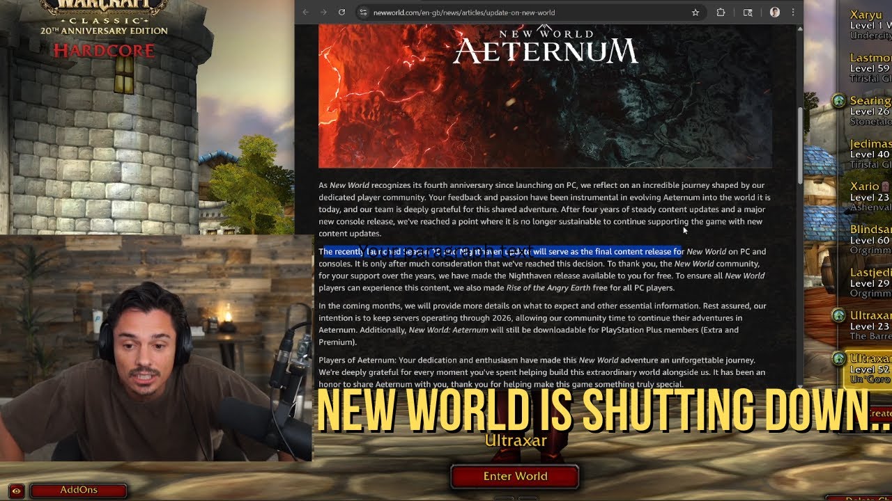 У вас остался 1 год, чтобы поиграть в New World.