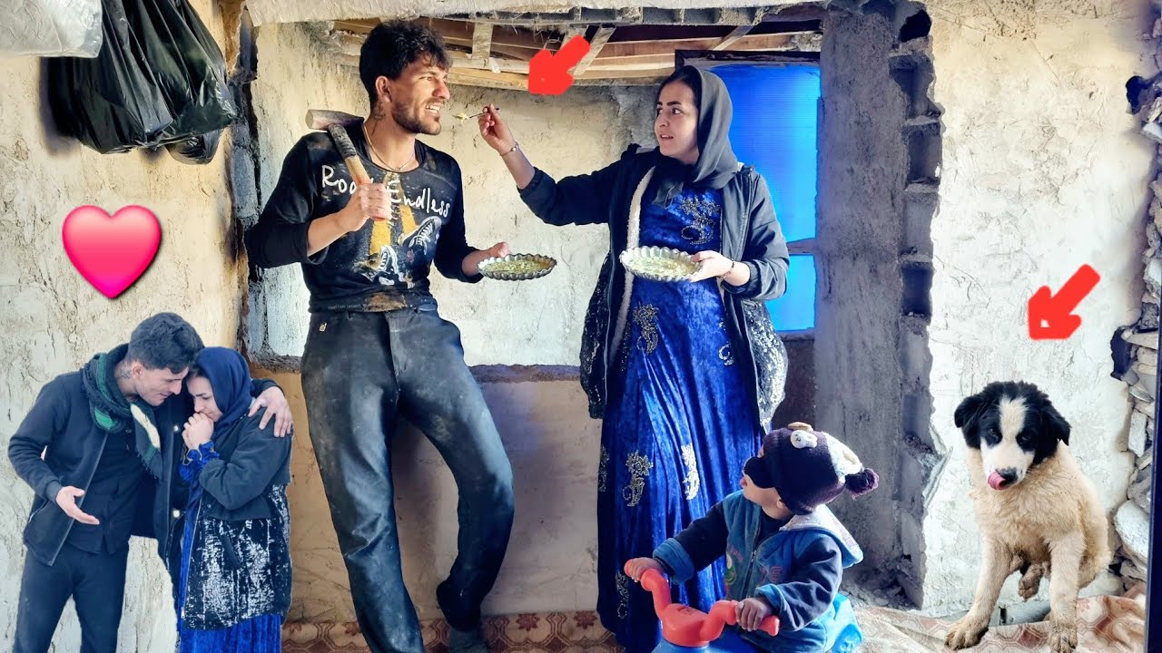 From Ashes to Glory: Afshin and Leila's Love Kitchen Renovation, Making Delicious Food❤👩‍❤️‍👨