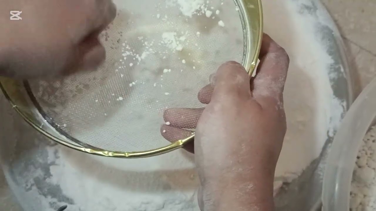 Huge slab of baking soda crushed into chuncks.Satisfying ASMR