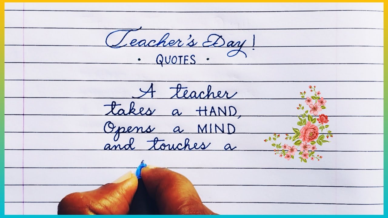 Teacher's day quotes / teacher's day card writing 2023 / happy teacher's day