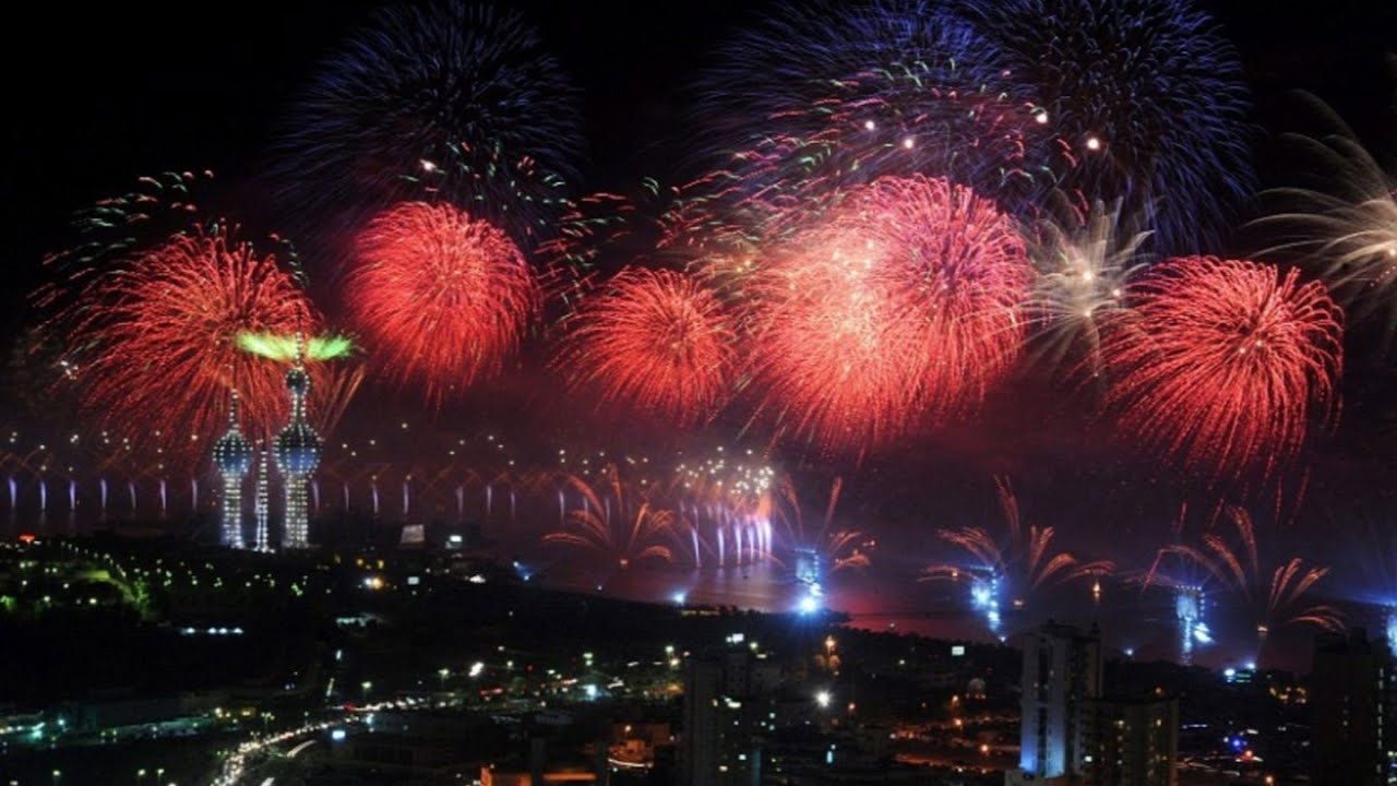 2023Feb28th on the occasion to celebrate Kuwait’s national holidays event Fireworks Drones Show full