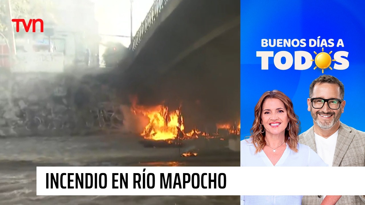 Durante operativo de retiro de rucos: Registran gran incendio en ribera del río Mapocho | BDAT