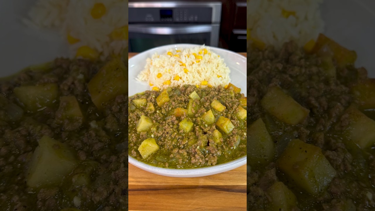 Picadillo de Carne Molida con Papas en Salsa Verde #shorts