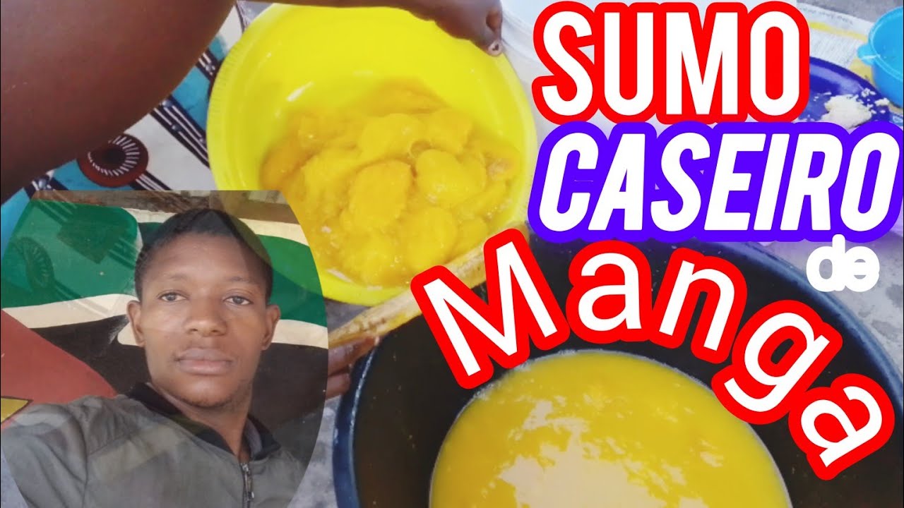 Como Fazer Sumo Caseiro de Manga 🥭🍹*  - *Passo a Passo: Sumo Natural de Manga! ✅*  feito em casa 