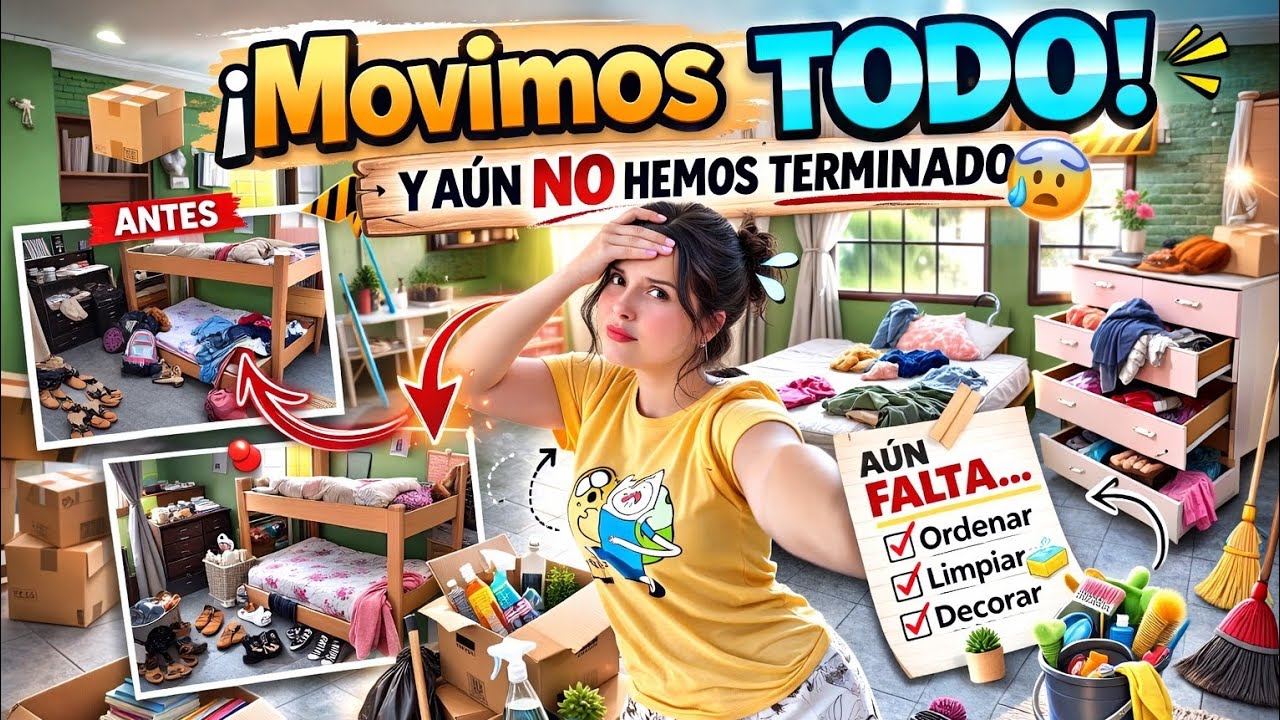 🔥Rutina intensa de limpieza 🧽 y cambio de habitación 🪄