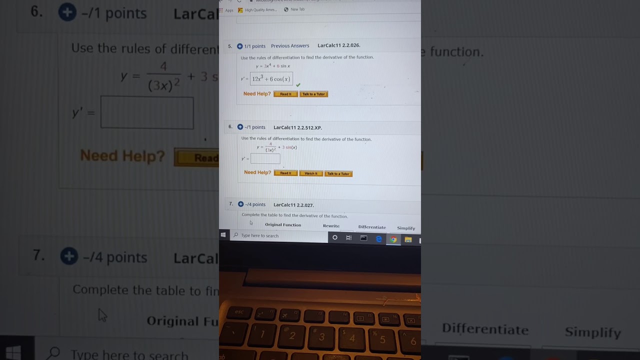 CENGAGE CALCULUS 2.2 question 5 **DERIVATIVES** **EXPLANATIONS**