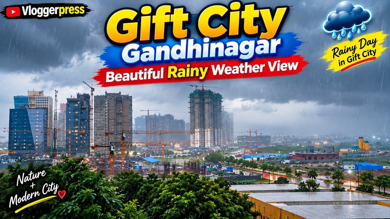 GIFT CITY GANDHINAGAR TODAY | BEAUTIFUL RAINY WEATHER VIEW | LIVE HAVVY RAIN | GIFT CITY UPDATE |