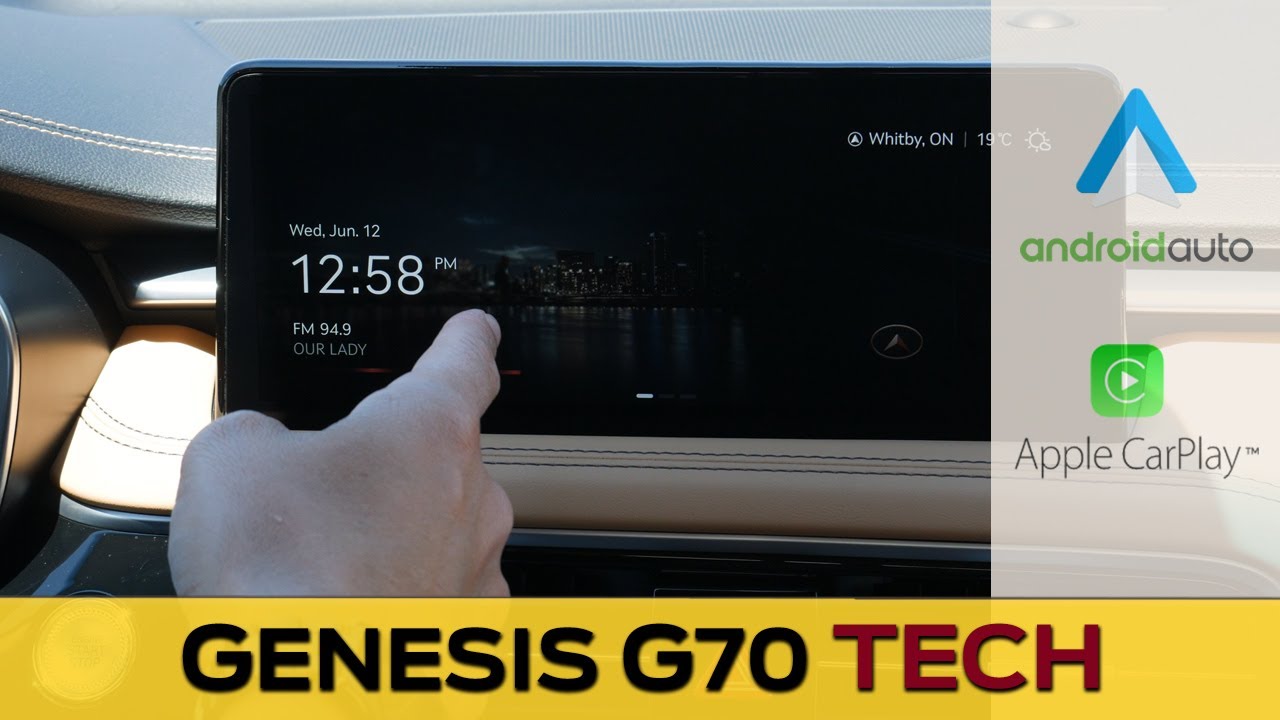 Media Screen in the Genesis G70 | Apple CarPlay, Android Auto, Navigation and more! (2024 model)