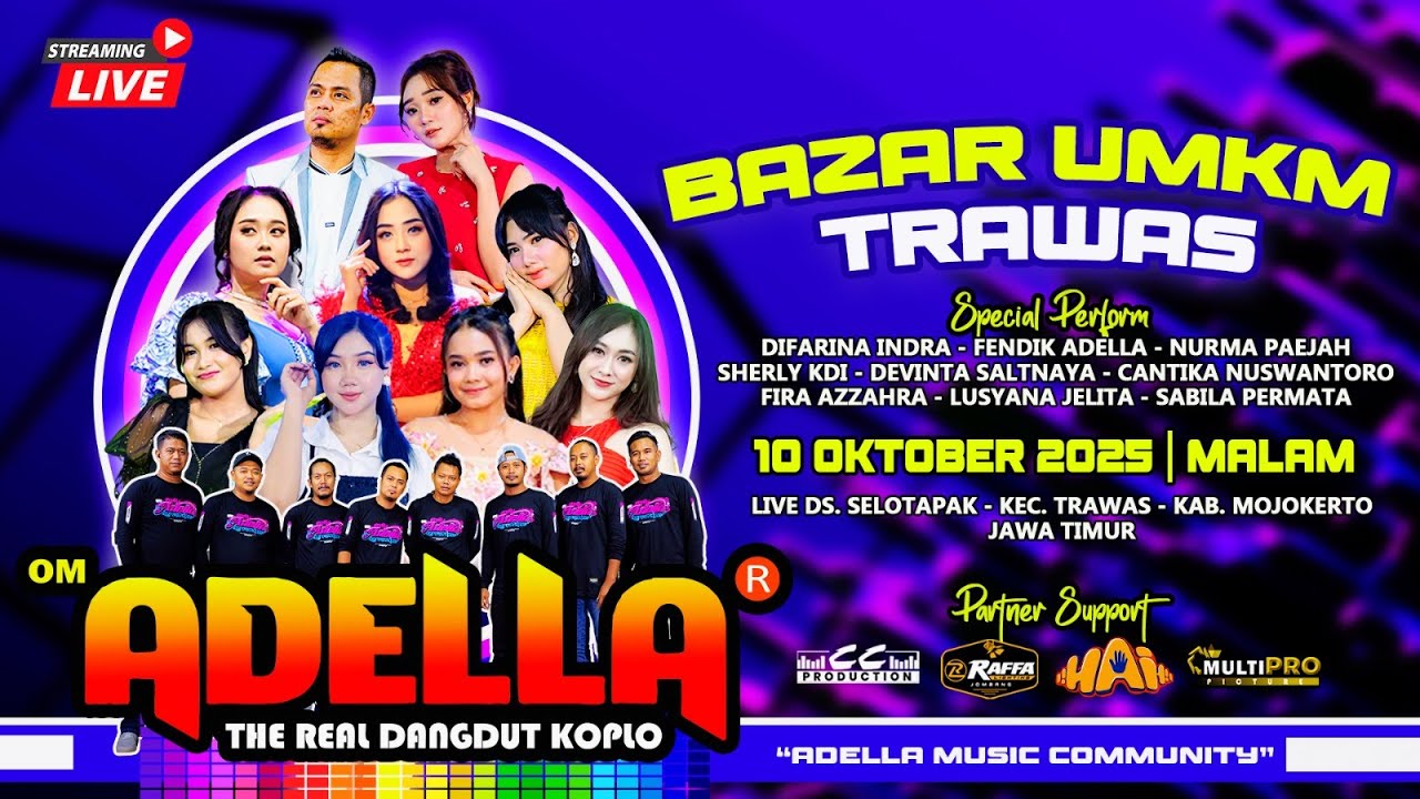 🔴LIVE STREAMING OM ADELLA BAZAR UMKM TRAWAS MOJOKERTO