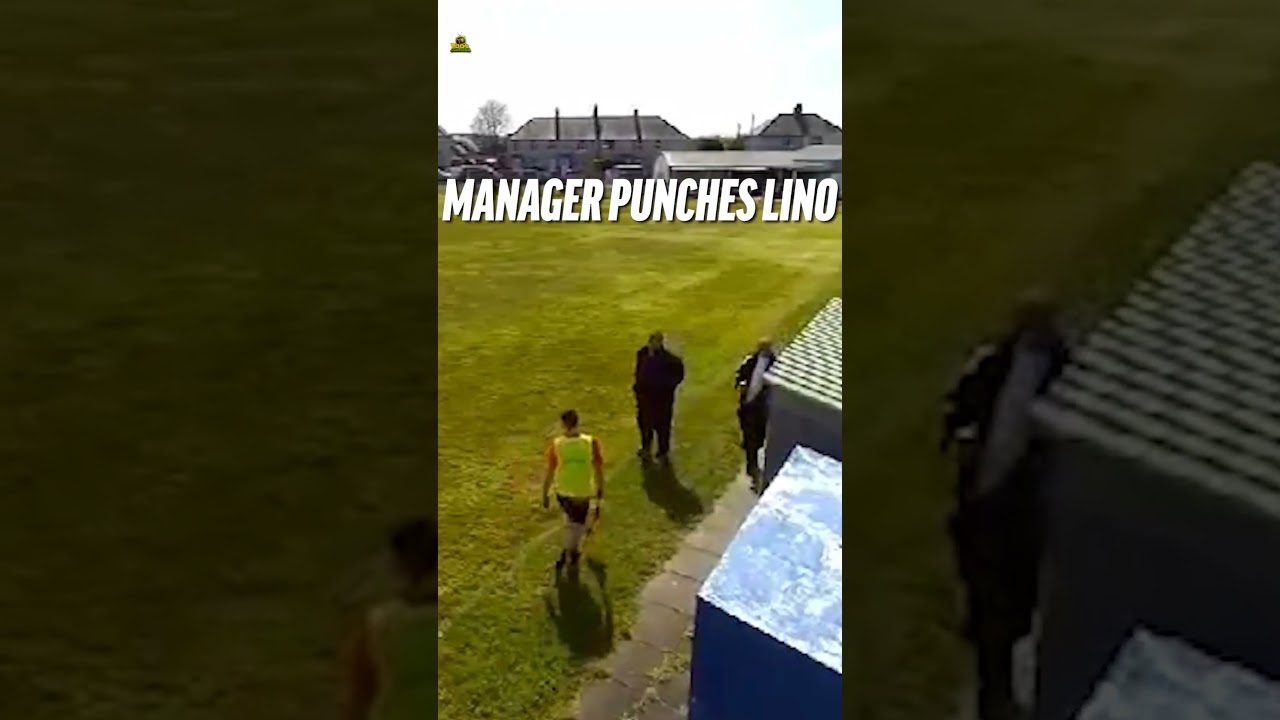MANAGER PUNCHES YOUNG LINESMAN! 🤯 #punch #grassrootsfootball #footballmanager #linesman linesman