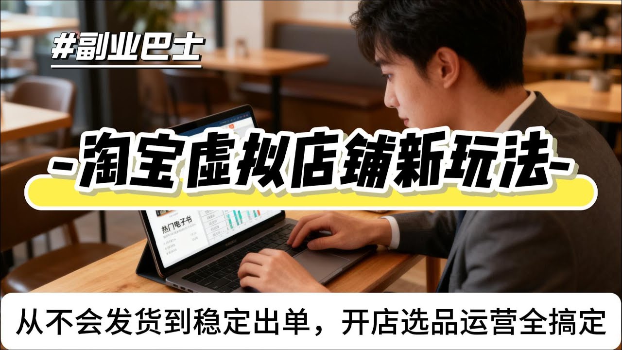 【2025最新副业】淘宝虚拟店铺新玩法：从不会发货到稳定出单，开店选品运营全搞定#副业#副业2025#副业赚钱#副业兼职#副业网站#互联网赚钱#互联网创业#互联网副业#ai副业