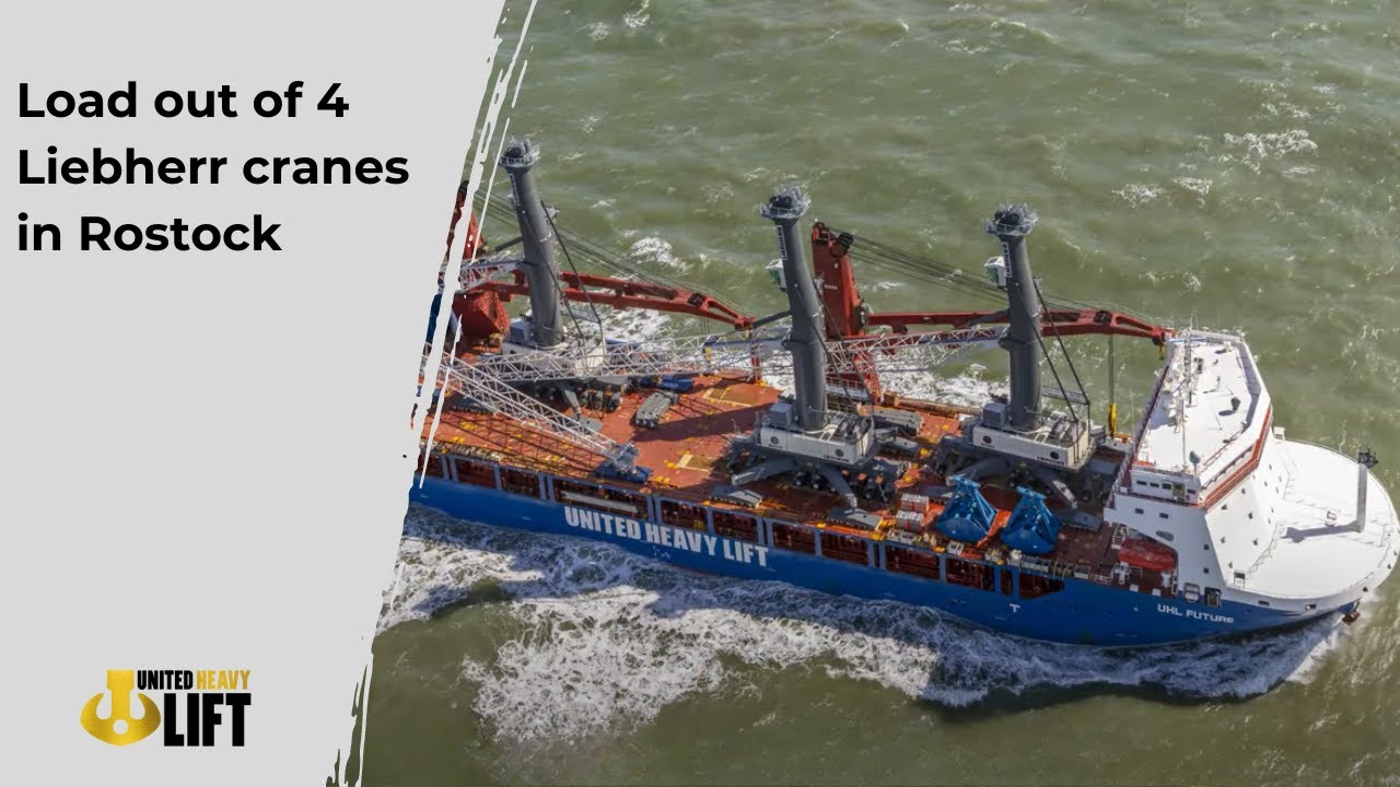 Load out of Liebherr cranes in Rostock | F900 Eco-Lifter UHL Future| United Heavy Lift