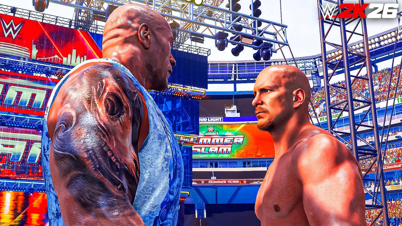 WWE 2K26: концепция игрового процесса Stone Cold против The Rock!