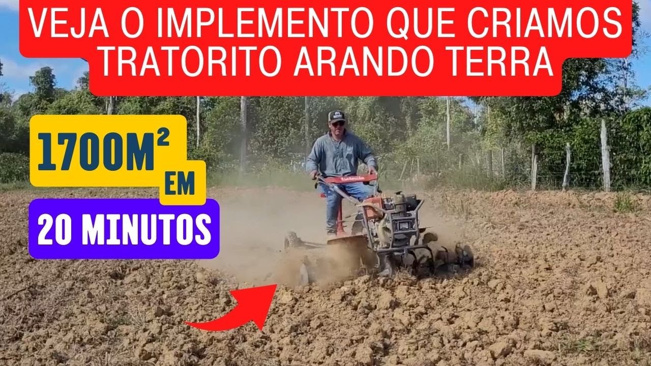 AGORA FICOU FÁCIL - TESTE PESADO COM O MOTOCULTIVADOR TRATORITO DA BRANCO ARANDO TERRA
