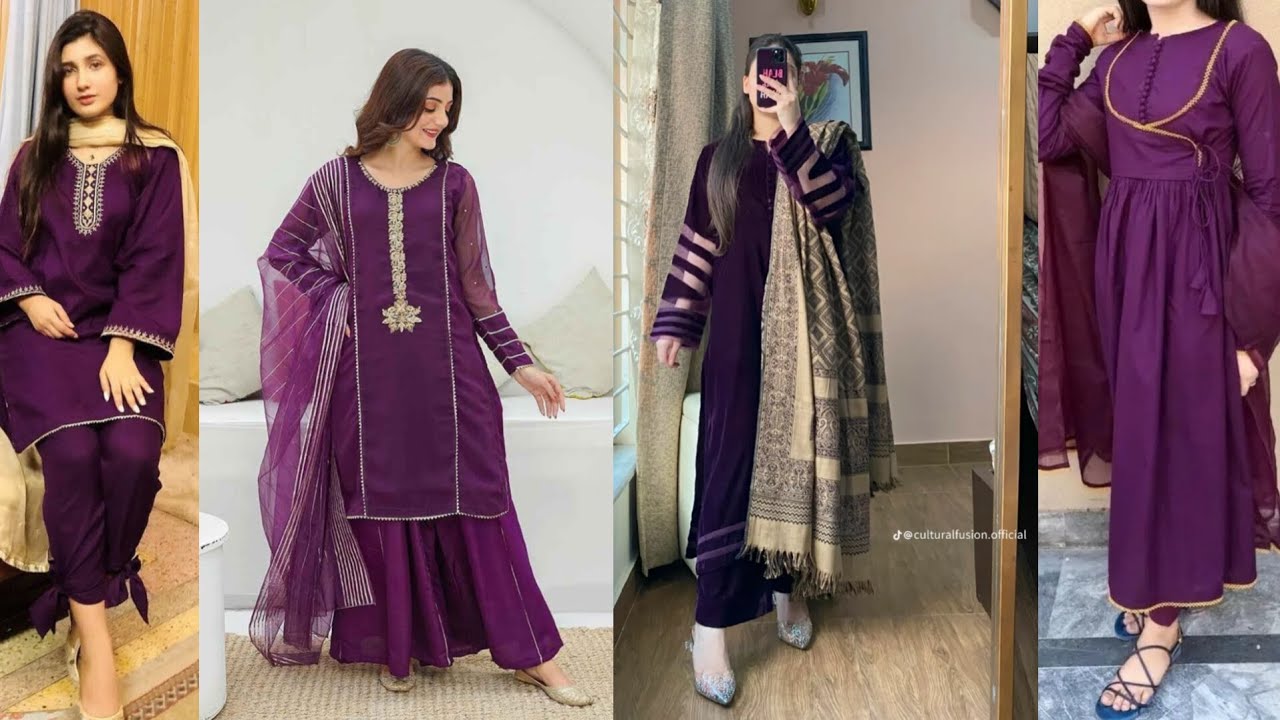 All Time Trading Purple Colour Anarkali suit Design ideas for girl 2026
