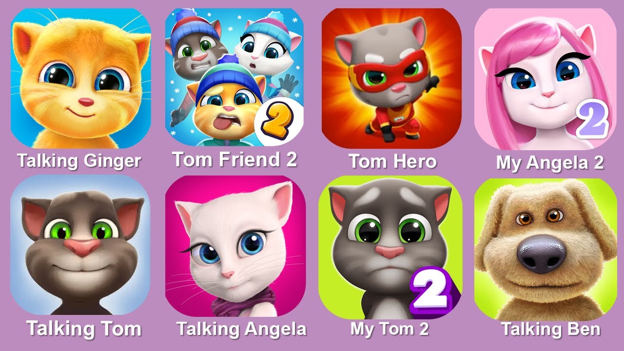 Talking Angela,KPop Demon Hunters,My Talking Tom,INCREDIBOX SPRUNKI,Roblox,Talking Ben,Tom Friends