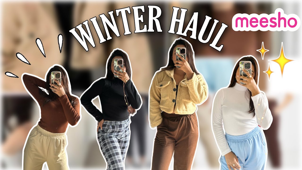 MEESHO Trendy Winter Haul Under 489/- ✨ Joggers, Jacket, Turtleneck Sweater | Part 1