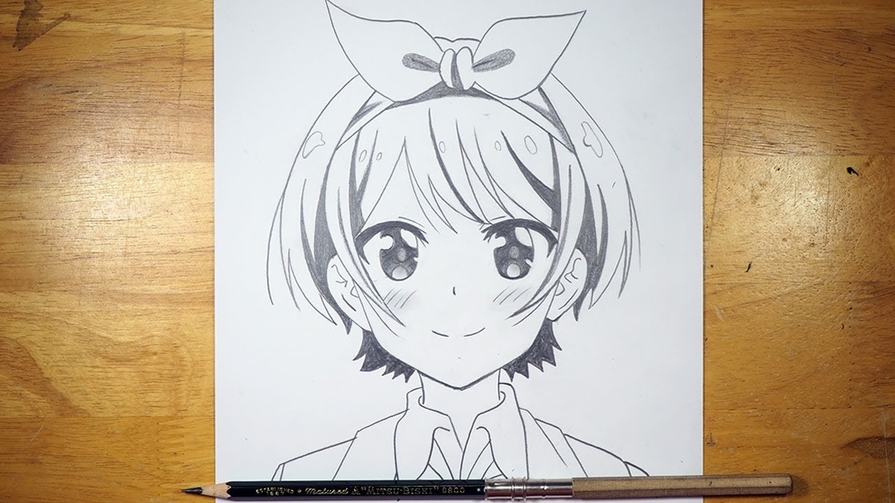 Easy Anime Drawing | How to Draw Cute Anime Girl | Ruka Sarashina
