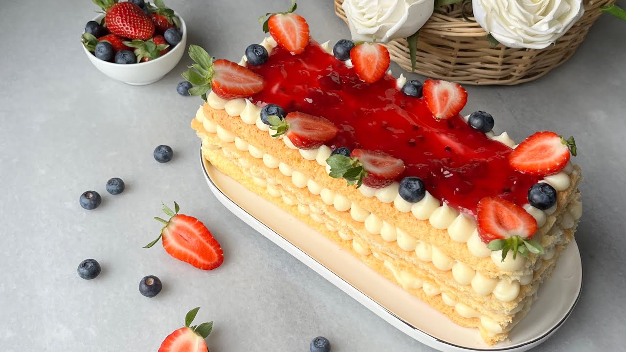 Kalıpsız Kolay Baton Pasta / Orman Meyveli Baton Pasta Turkish Cake     #batonpasta