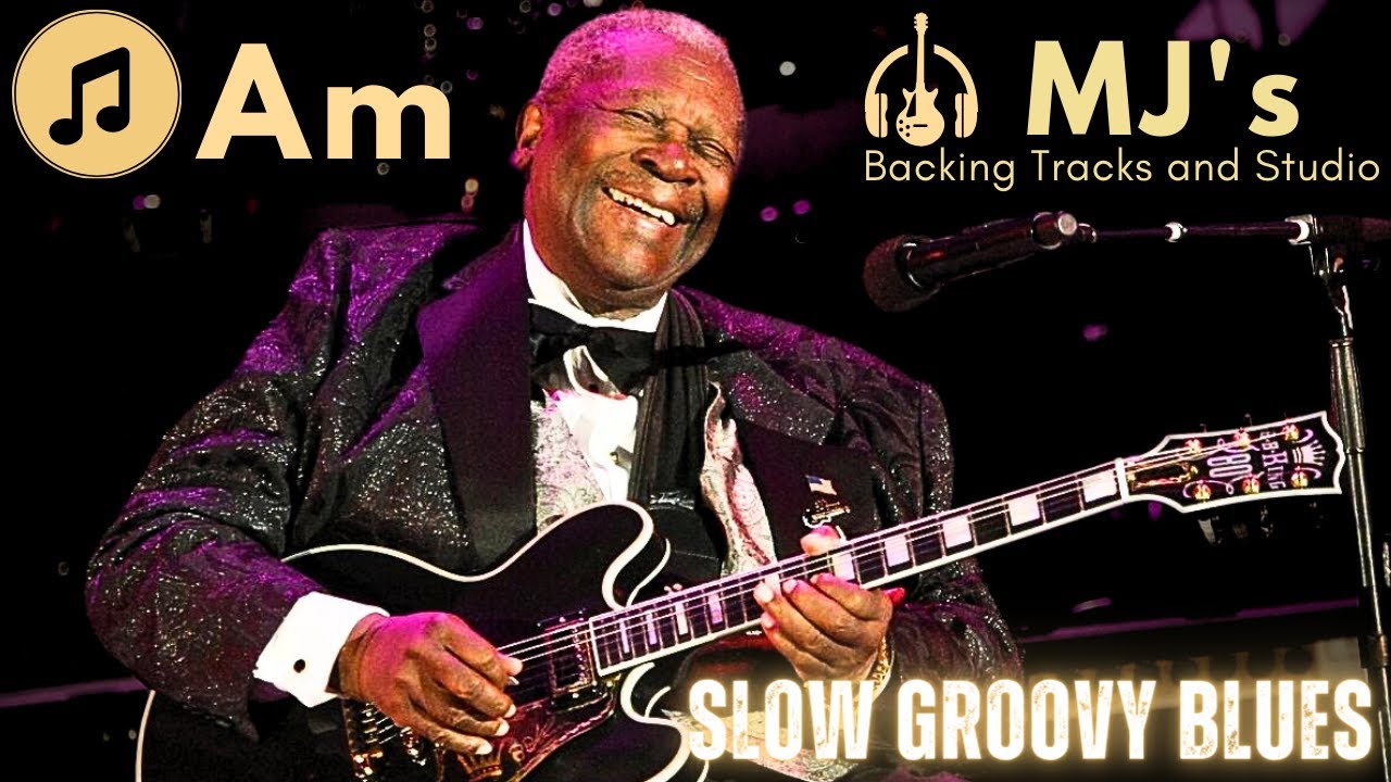Slow BB King style Groovy Blues in A minor | Backing Track