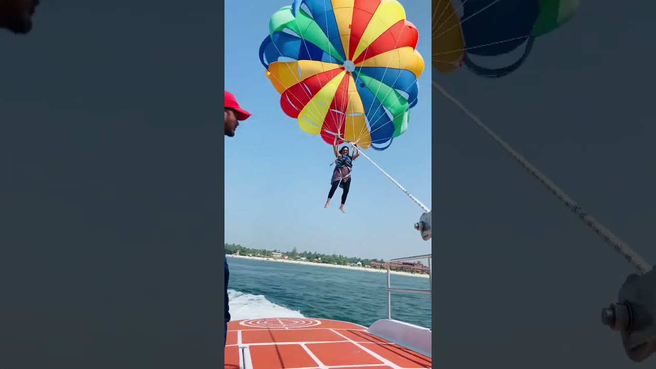 Parasailing🪂 #parasailing#watersports#paragliding#adventure#adventures#udupi#malpebeach#beach