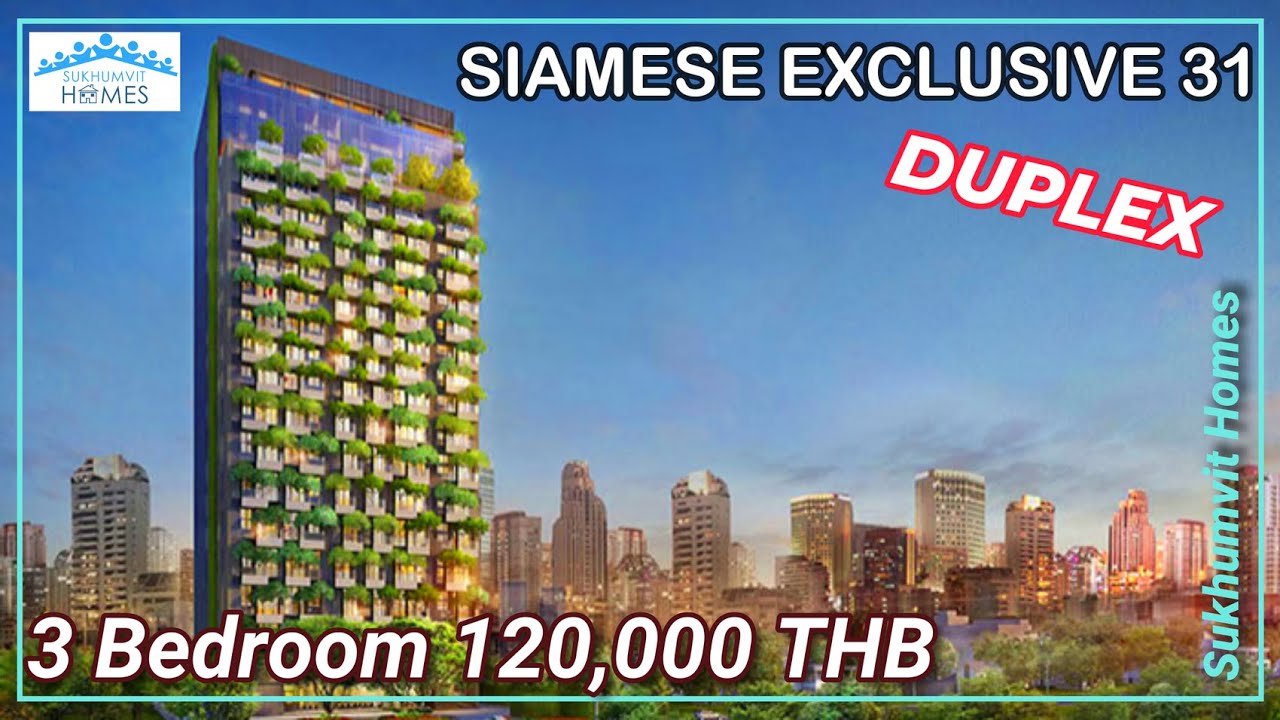 Bangkok Siamese Exclusive 31 Duplex 3 Bedroom Condominium For Rent