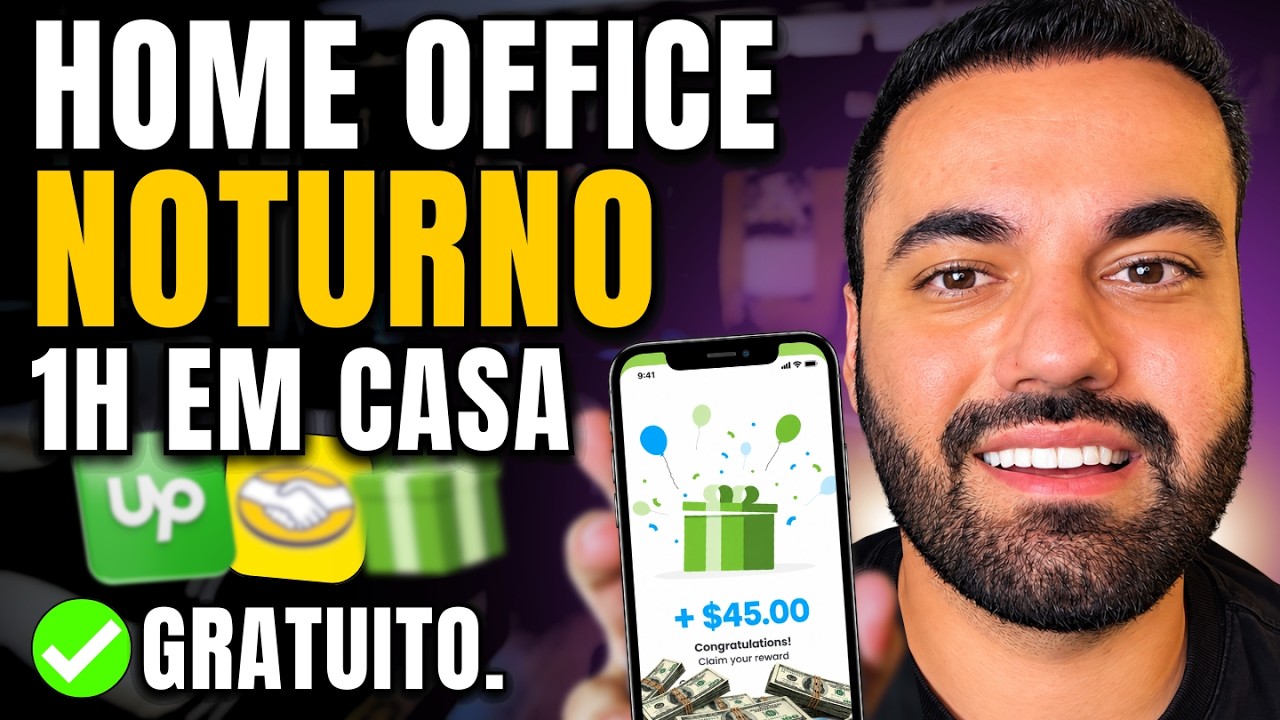 Testei 3 Sites GRATUITOS para Trabalhar em Casa: HOME OFFICE NOTURNO (PASSO A PASSO)
