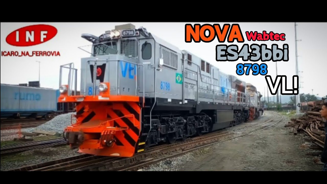 Nova locomotiva wabtec ES43bbi VLI 8798 manobrando em PCZ Conceiçãozinha guarujá .porto de Santos