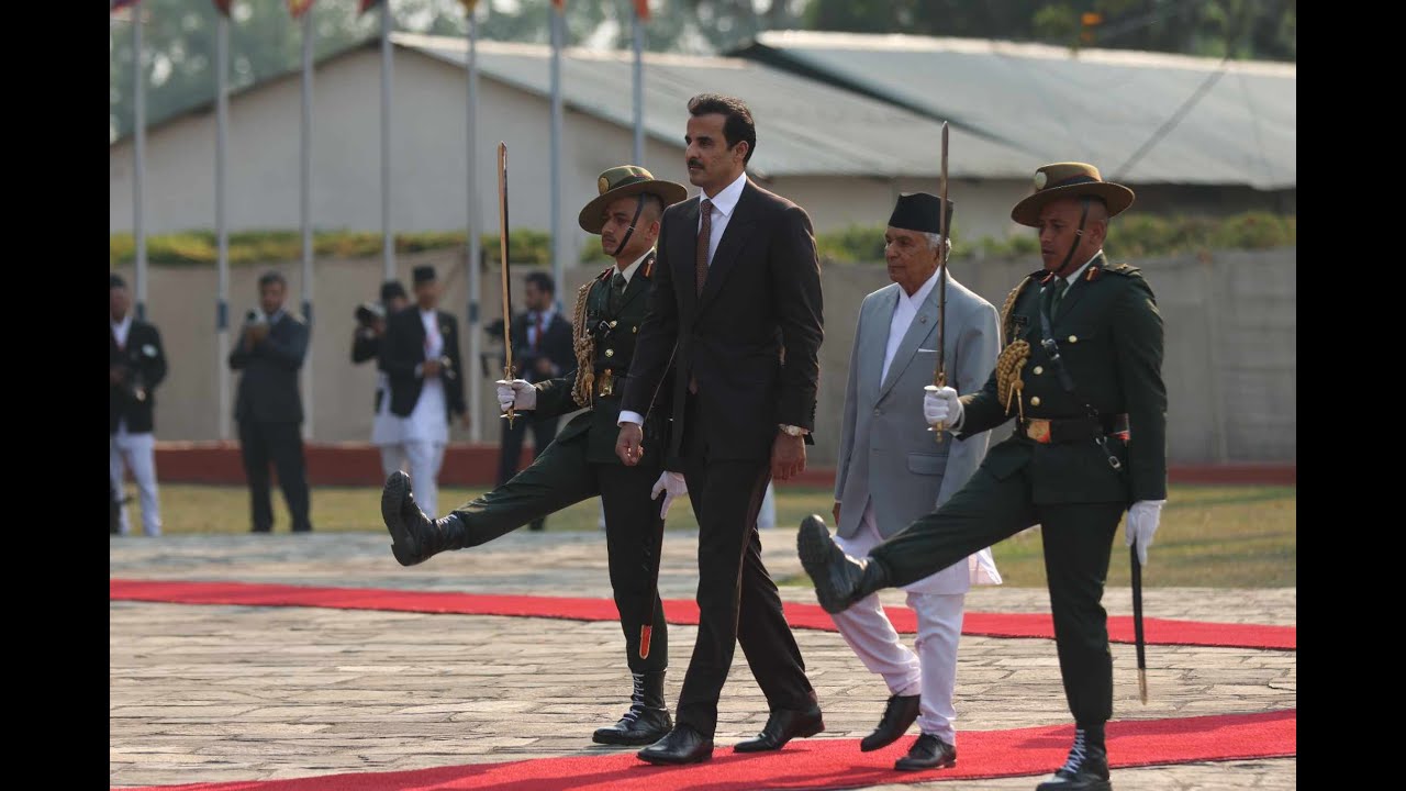 Qatar King Arrive in Kathmandu |Tribhuvan International Airport |Sheikh Tamim bin Hamad Al Thani NTV