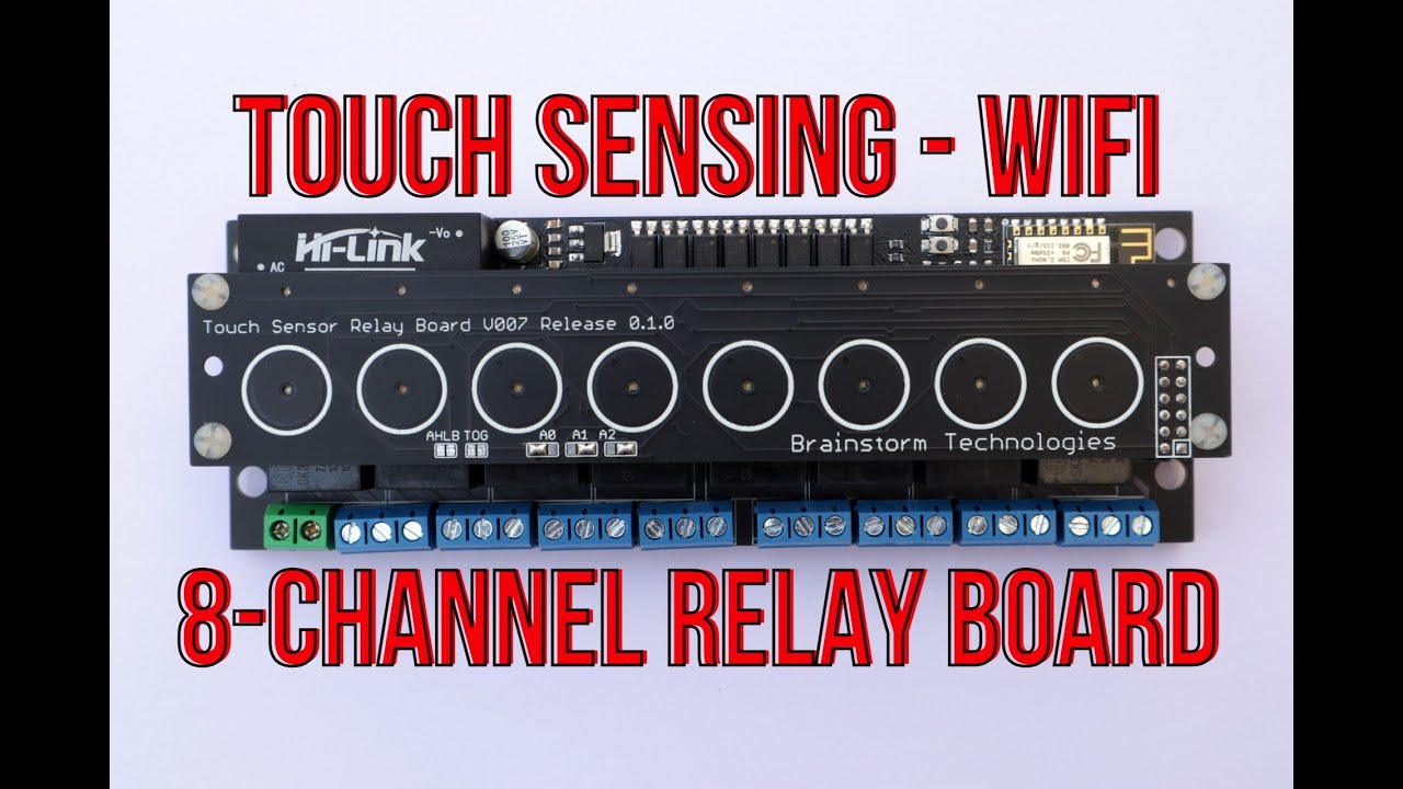 Touch Sensing WiFi Eight Channel Relay Board