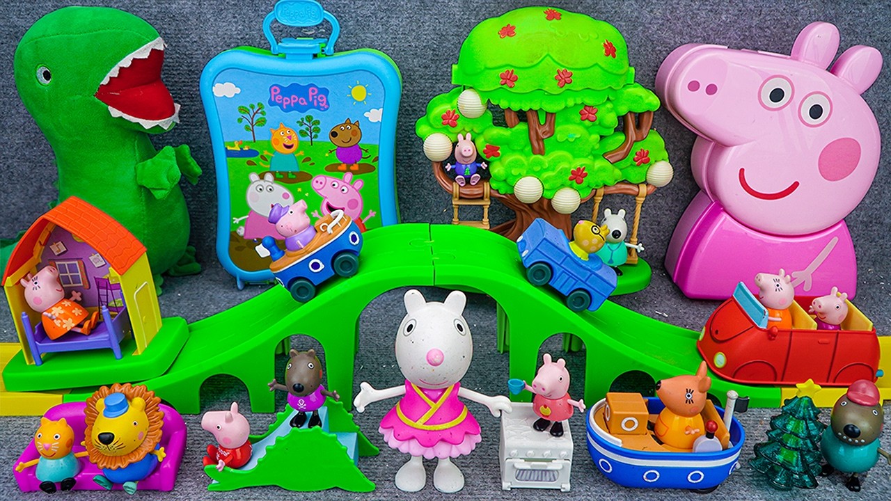 99 Minutes of Satisfying ASMR Unboxing | Adorable Peppa Pig All Around Peppa’s Town Playset 🌳