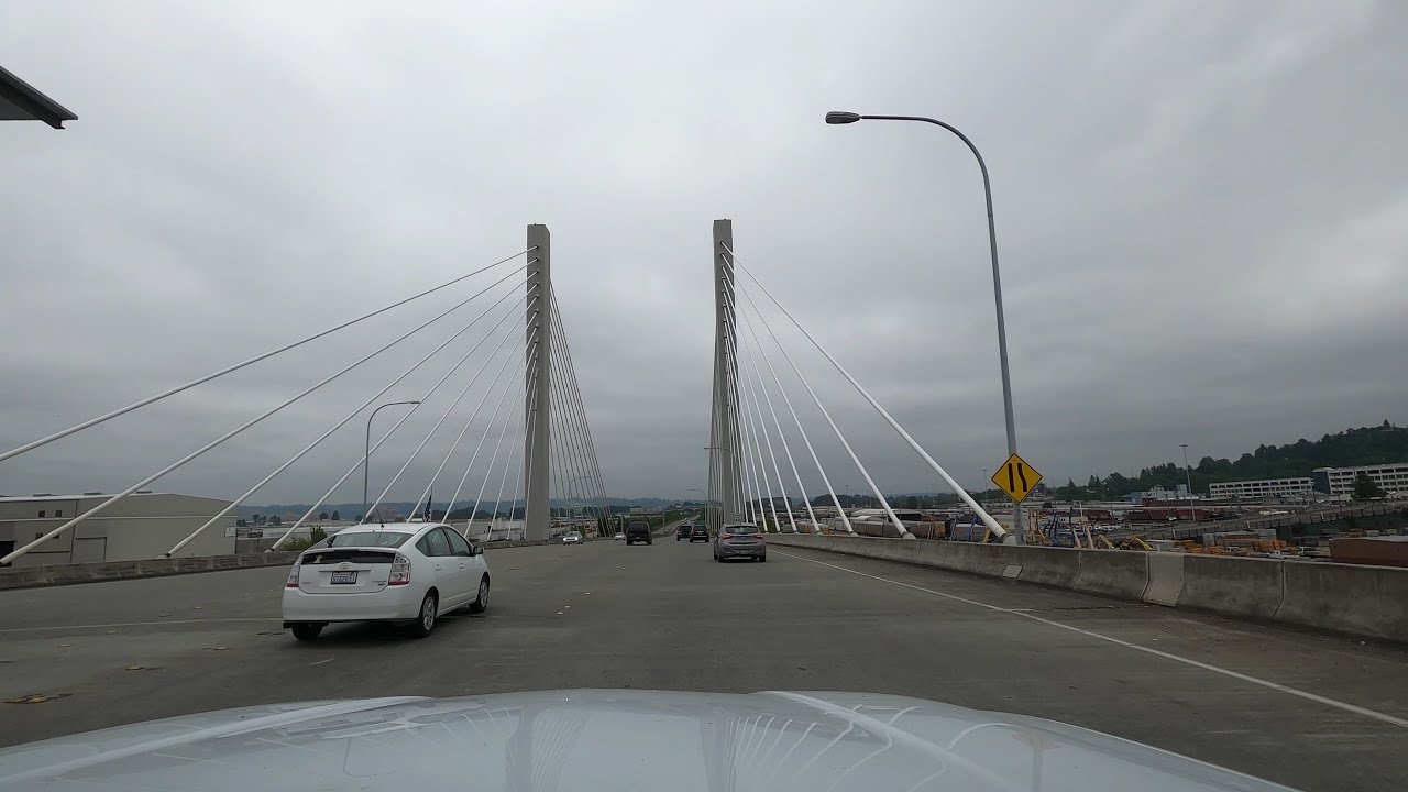 4K Driving through the Port Of Tacoma and Federal Way to Dash Point State Park, Washington