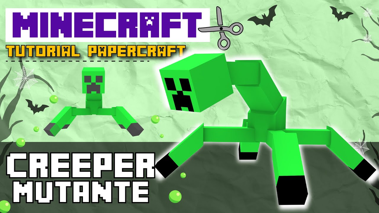 Cómo hacer el Creeper Mutante de Minecraft en Papercraft