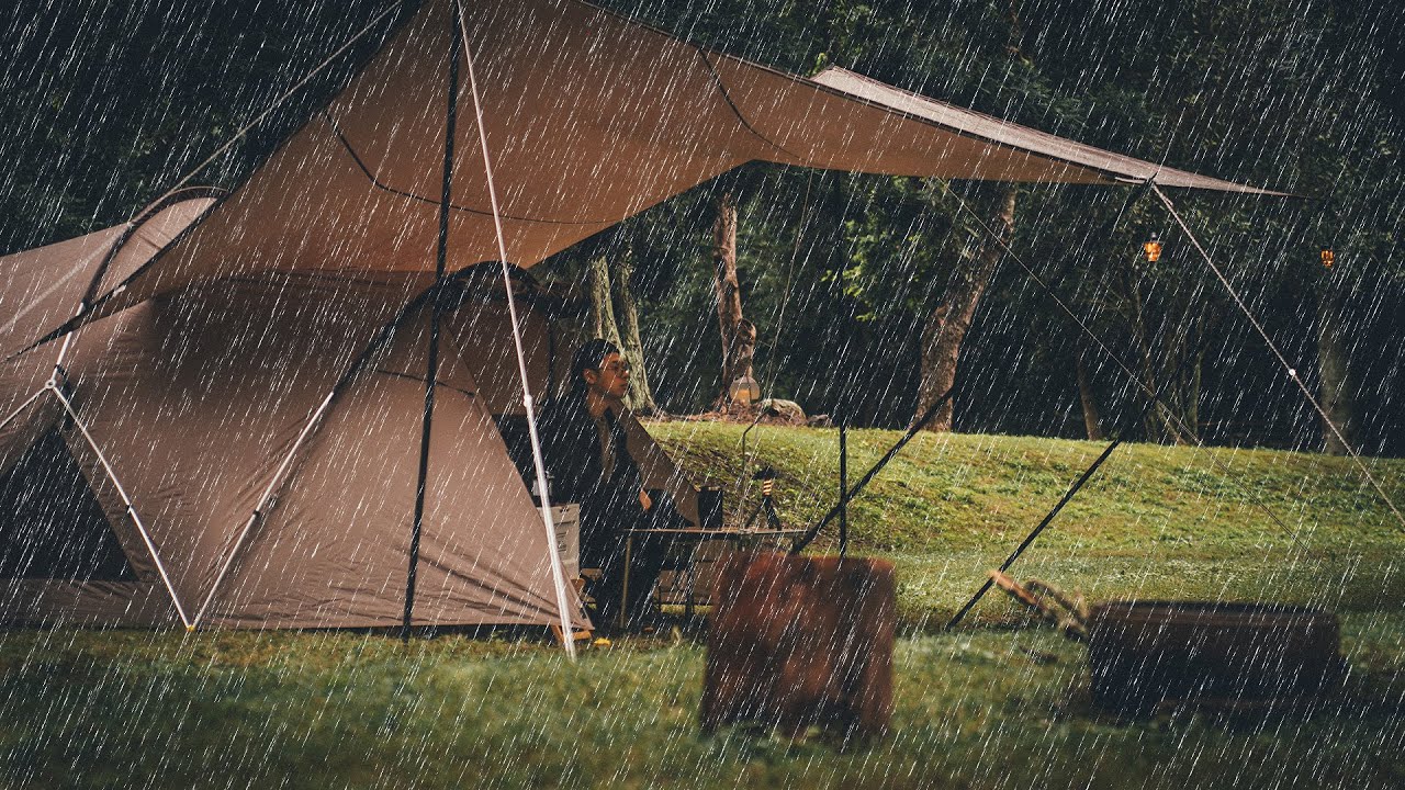 SOLO COZY CAMPING in the RAIN (NATURE |SNOWPEAK LANDNEST| IGT | RELAXING |ASMR)