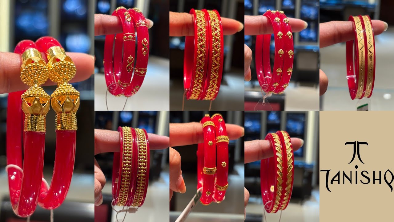 Tanishq Latest Light Weight Gold Pola Bangles Design 💕| Tanishq Trendy Gold Pola Bangles Collection 