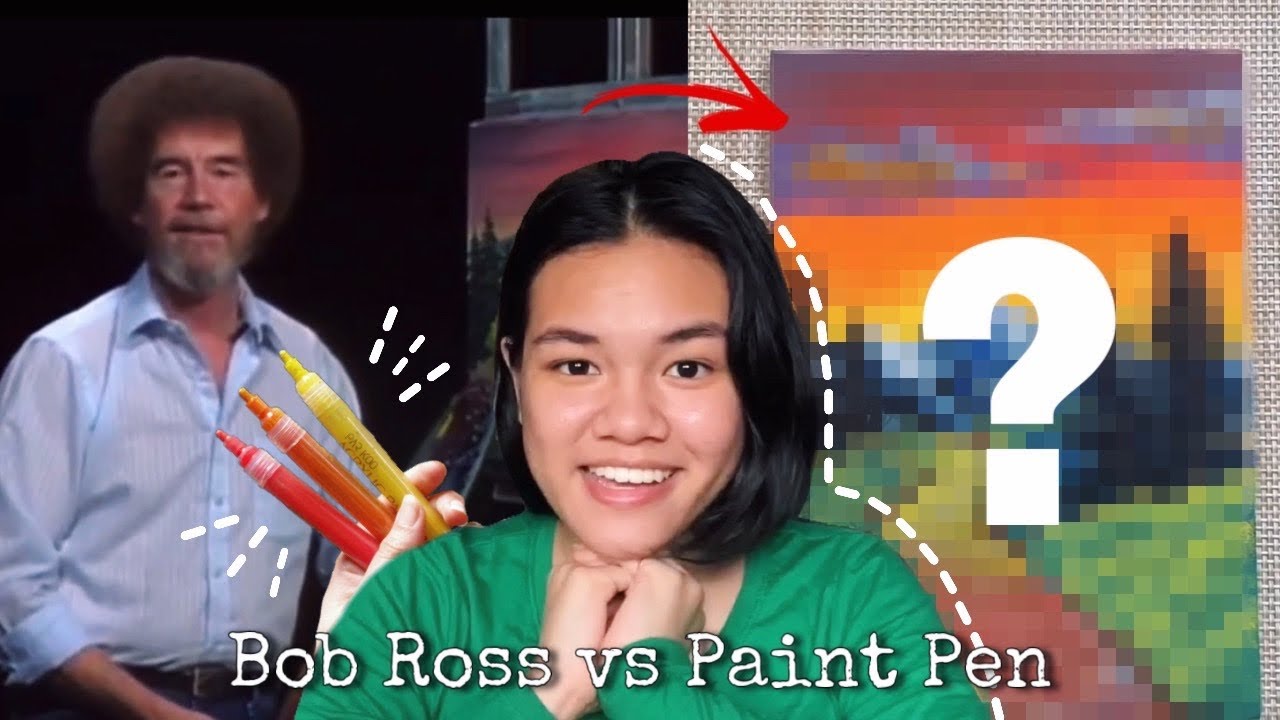 Following a Bob Ross tutorial with ACRYLIC PENS (+ Parkoo Acrylic Pens Review)