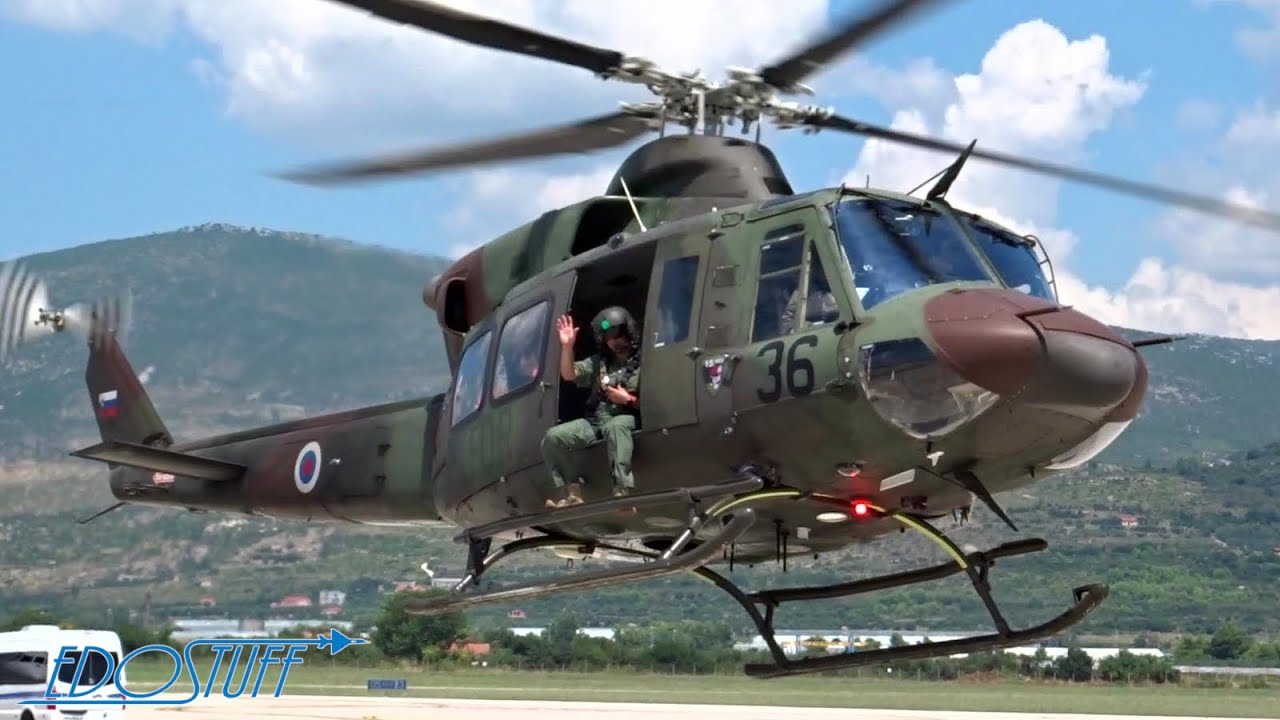 Slovenian Air Force Bell 412EP - Takeoff from Split airport SPU/LDSP