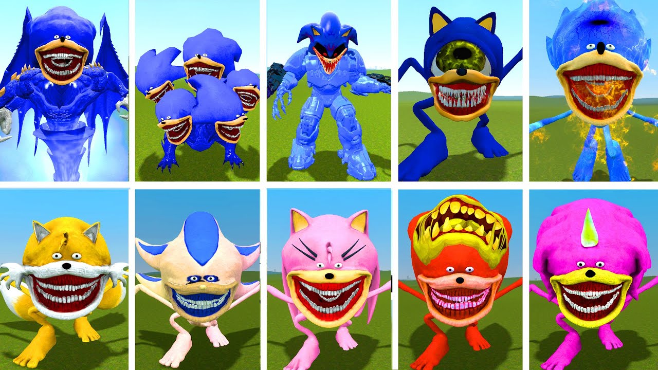 NEW EVOLUTION SONIC GIRL FULL COLOR VS SHIN SONIC EXE SHOWDOWN IN GARRY'S MOD