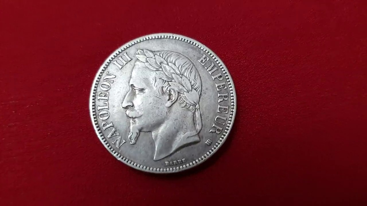 Old Coin Emperor Napoleon 3 1868 5 franc الفيديو رقم 12 : عملة فضية نادرة للإمبراطورية الفرنسية