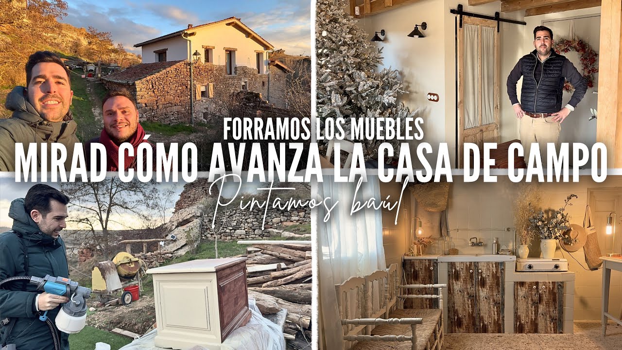 Nuestra CASA ESTILO FARMHOUSE 🏡 FORRAMOS los MUEBLES con PAPEL ADHESIVO 😍 PINTAMOS BA&Uacute;L 🎨 &iexcl;IDEAS! 👌🏼