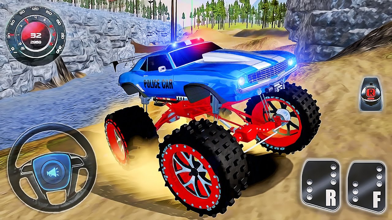 Police Car Monster Truck - Offroad Outlaws Race 3D - Android GamePlay #12